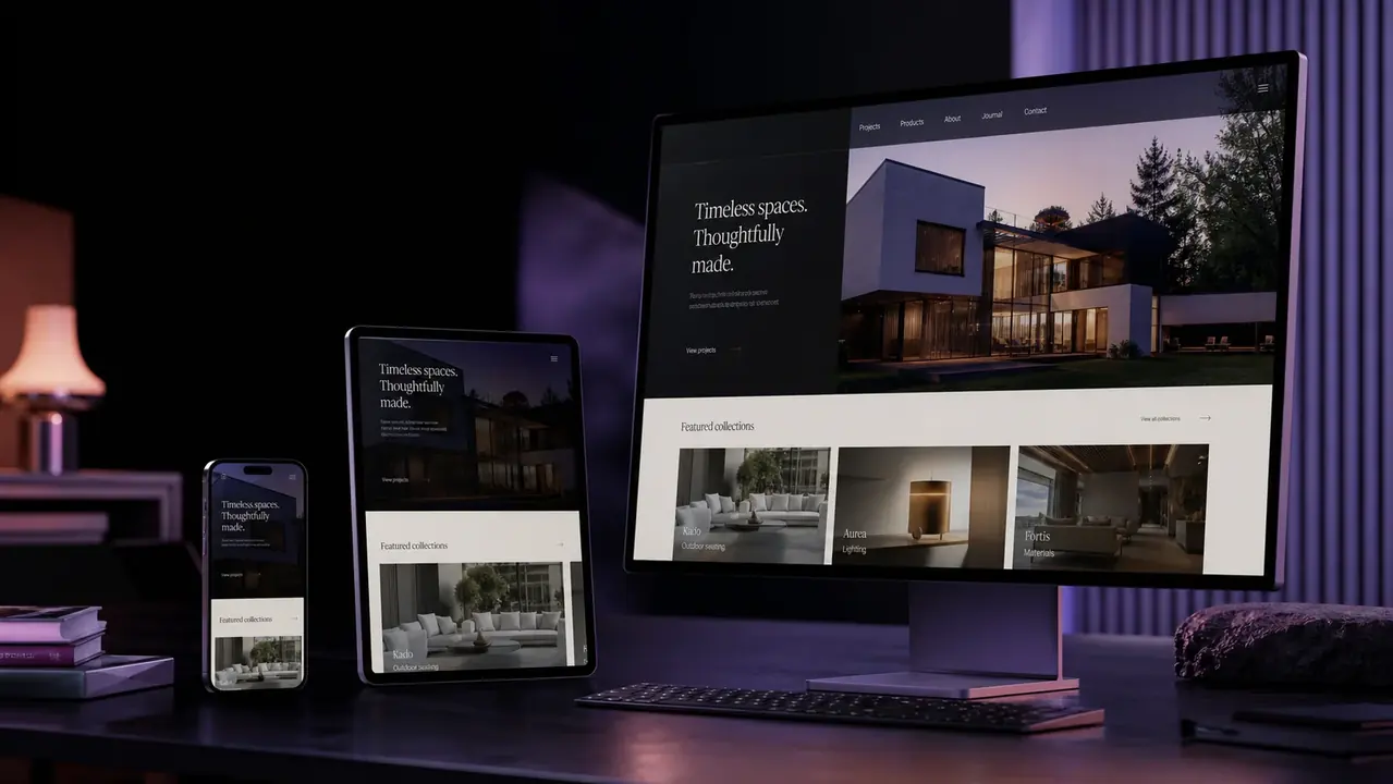 Professionelle Website auf Desktop, Tablet und Smartphone
